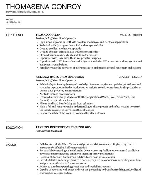 nitrogen operator resume examples|Gas Plant Operator Resume Examples .